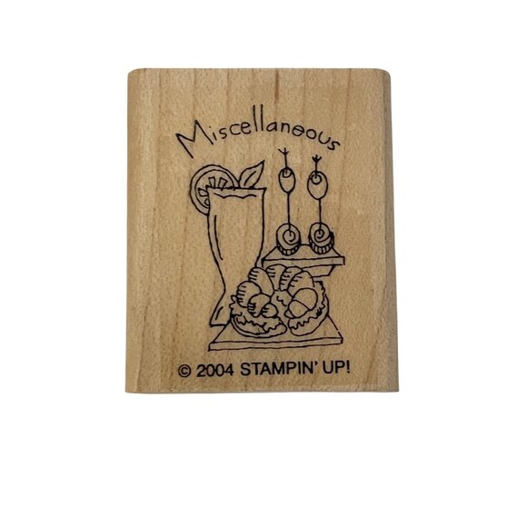 Stampin Up! 2004 Whats For Dinner Recipe Rubber Stamp Set Veggies Cake Cooking P - Picture 9 of 13